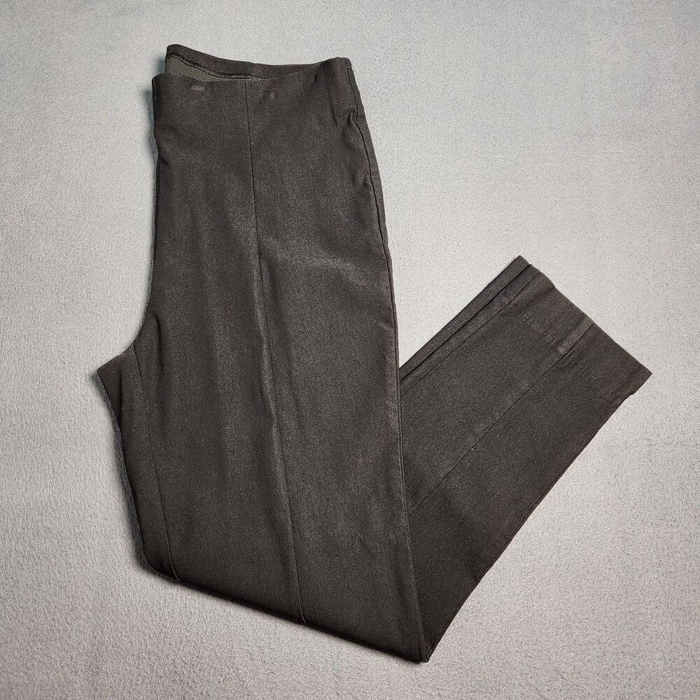 Chico's So Slimming Women 1.5 US 10 Black Nylon Mid Rise Pull On Ankle Pants